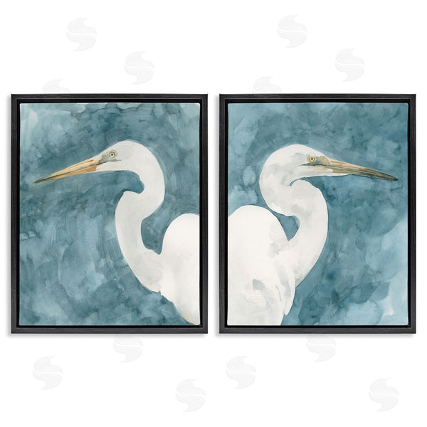 Stupell Industries Emma Caroline | Nautical Cranes Bird Portraits Abstraction Wall Art