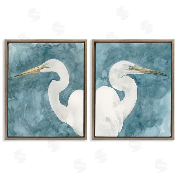 Stupell Industries Emma Caroline | Nautical Cranes Bird Portraits Abstraction Wall Art