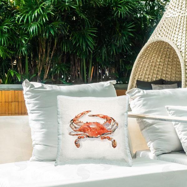Stupell Industries Emma Caroline | Nautical Red Crab Printed Throw Pillow