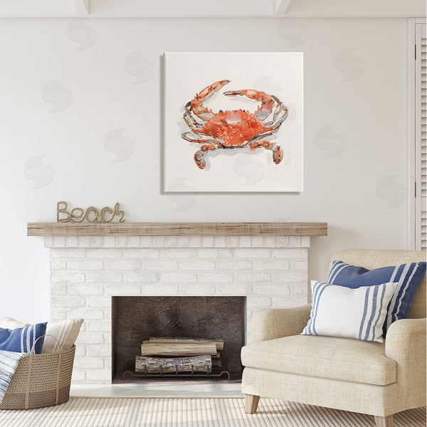 Stupell Industries Emma Caroline | Nautical Red Crab Wall Art