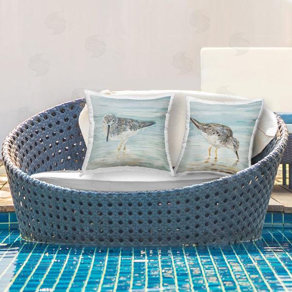 Stupell Industries Emma Caroline | Piping Plover Shoreline Birds Printed Throw Pillow Set