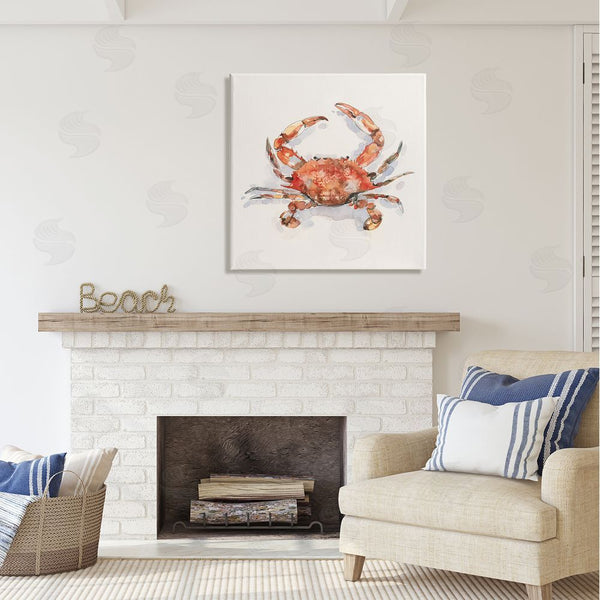 Stupell Industries Emma Caroline | Red Crab Marine Animal Wall Art