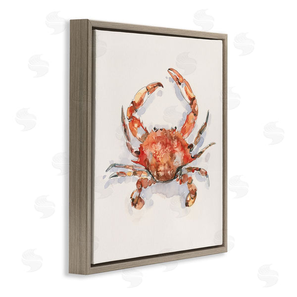 Stupell Industries Emma Caroline | Red Crab Marine Animal Wall Art