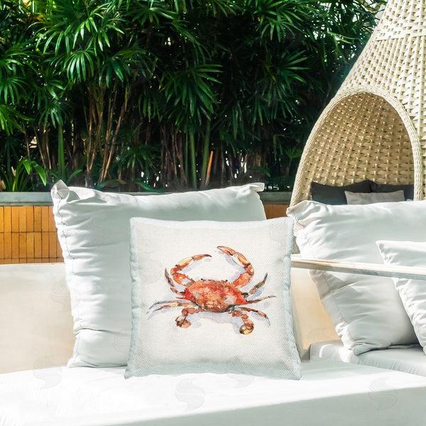 Stupell Industries Emma Caroline | Red Crab Wildlife Printed Throw Pillow