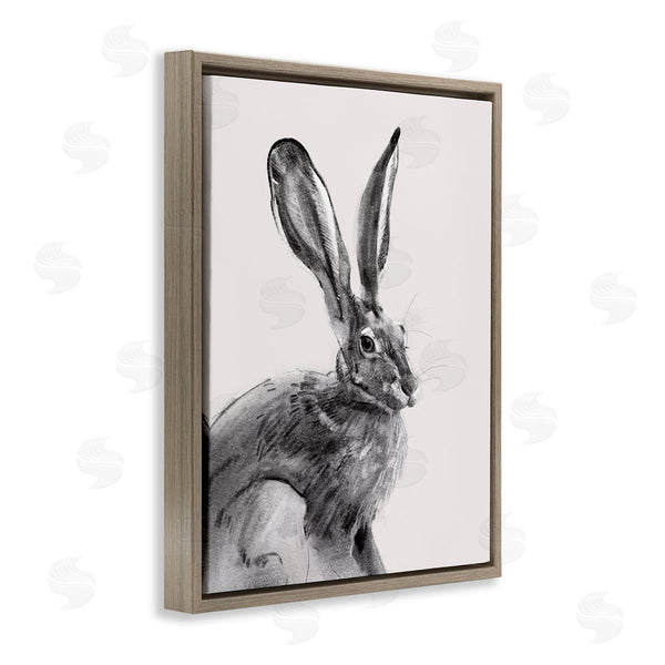 Stupell Industries Emma Caroline | Resting Wild Hare Portrait Bold Face Rabbit Illustration Wall Art