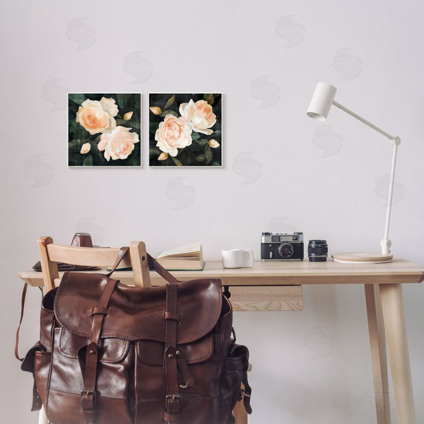 Stupell Industries Emma Caroline | Soft Pink Rose Garden Abstract Flower Bush Wall Art