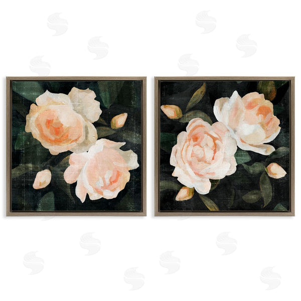 Stupell Industries Emma Caroline | Soft Pink Rose Garden Abstract Flower Bush Wall Art