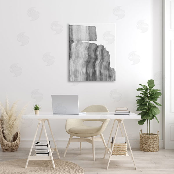 Stupell Industries Emma Caroline | Static Grey Abstraction Ombre Tone Over White Wall Art
