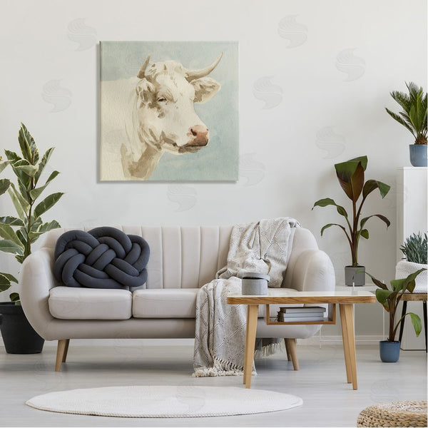 Stupell Industries Emma Caroline | White Cow Watercolor Wall Art