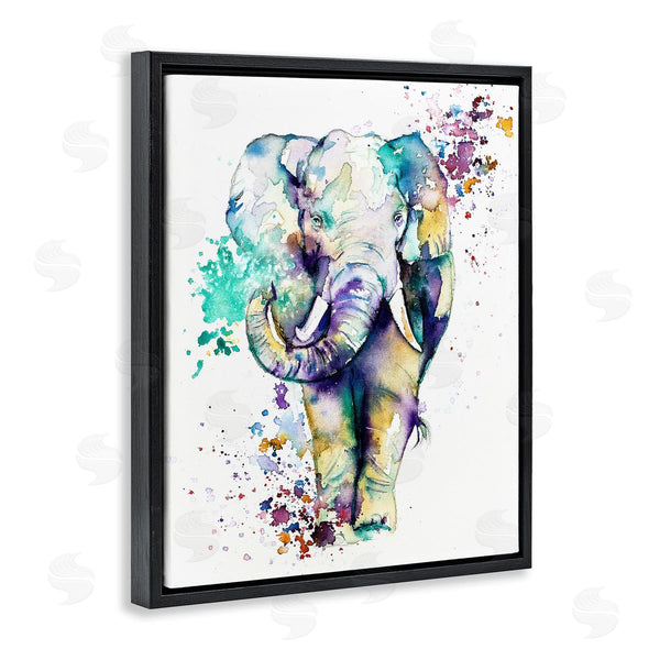 Stupell Industries Emma Catherine Debs | Street Style Speckled Elephant Paint Splatter Animal Wall Art
