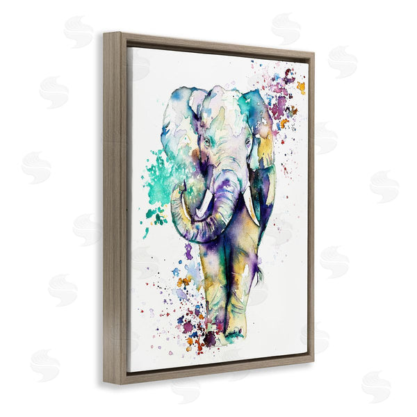 Stupell Industries Emma Catherine Debs | Street Style Speckled Elephant Paint Splatter Animal Wall Art