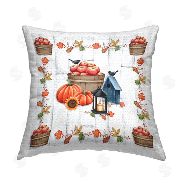 Stupell Industries Emma Leach | Autumn Harvest Apples & Pumpkins Printed Throw Pillow