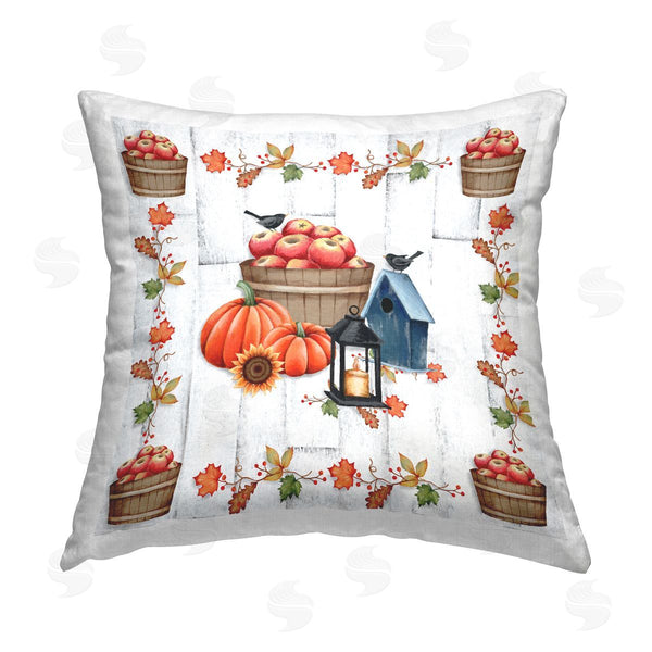 stupell industries Emma Leach | Autumn Harvest Apples & Pumpkins Printed Throw Pillow