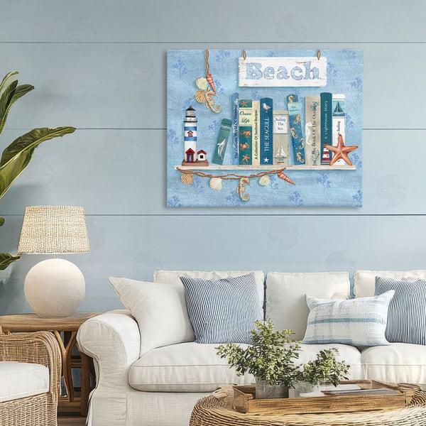 Stupell Industries Emma Leach | Beachy Book Shelf Panel