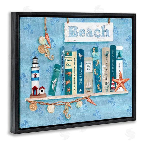 Stupell Industries Emma Leach | Beachy Book Shelf Panel