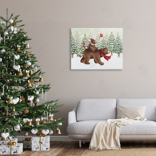 Stupell Industries Emma Leach | Bears In Snowy Scene Wall Art