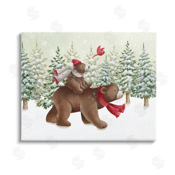 stupell industries Emma Leach | Bears in Snowy Scene Wall Art