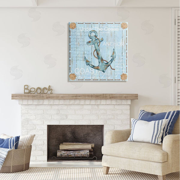 Stupell Industries Emma Leach | Blue Maritime Anchor Wall Art