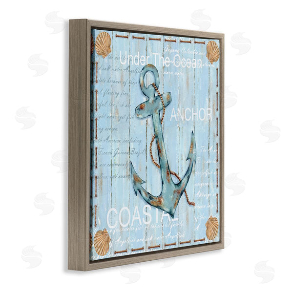 Stupell Industries Emma Leach | Blue Maritime Anchor Wall Art