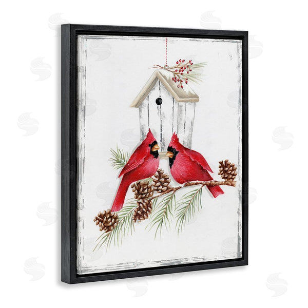 Stupell Industries Emma Leach | Cardinals & Snowy Birdhouse Wall Art