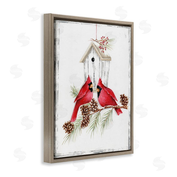 Stupell Industries Emma Leach | Cardinals & Snowy Birdhouse Wall Art