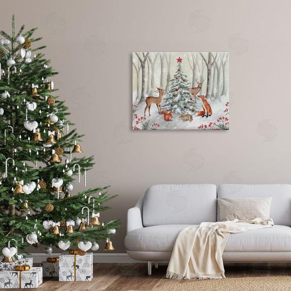 Stupell Industries Emma Leach | Forest Animals & Christmas Tree Wall Art