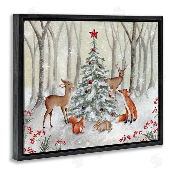 Stupell Industries Emma Leach | Forest Animals & Christmas Tree Wall Art