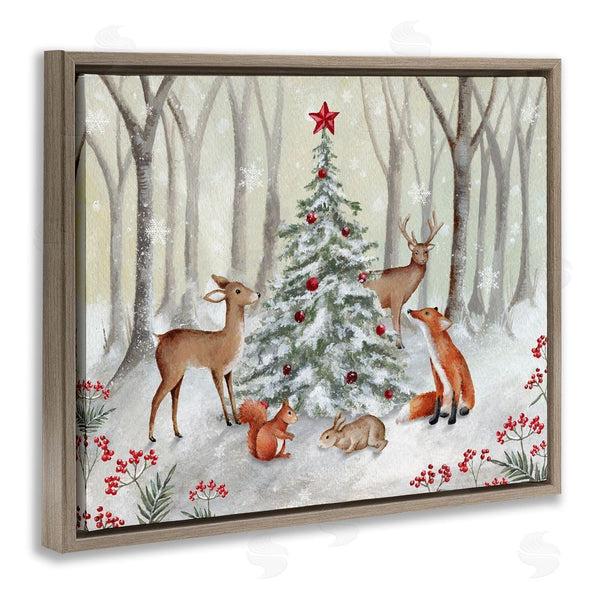 Stupell Industries Emma Leach | Forest Animals & Christmas Tree Wall Art