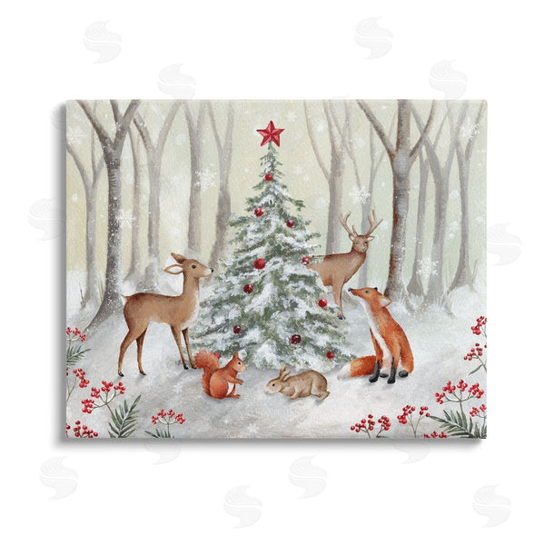 stupell industries Emma Leach | Forest Animals & Christmas Tree Wall Art
