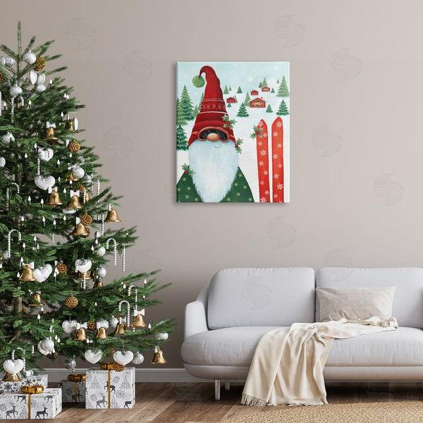 Stupell Industries Emma Leach | Gnome Skiing Winter Slopes Wall Art
