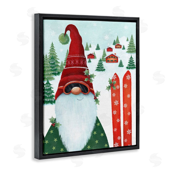 Stupell Industries Emma Leach | Gnome Skiing Winter Slopes Wall Art