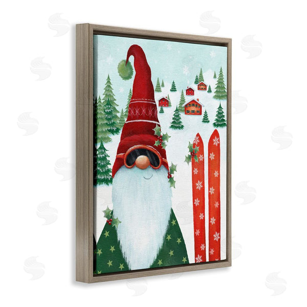 Stupell Industries Emma Leach | Gnome Skiing Winter Slopes Wall Art