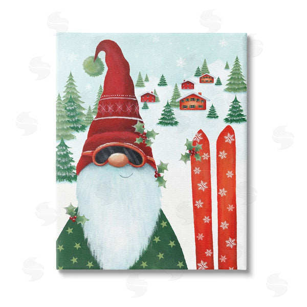 stupell industries Emma Leach | Gnome Skiing Winter Slopes Wall Art