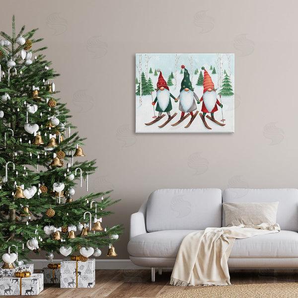 Stupell Industries Emma Leach | Gnome Trio Skiing Wall Art