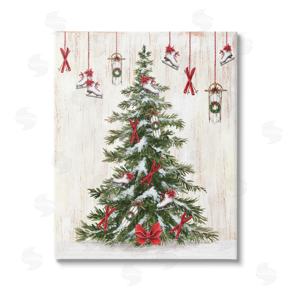 stupell industries Emma Leach | Ice Skates & Sleds on Tree Wall Art