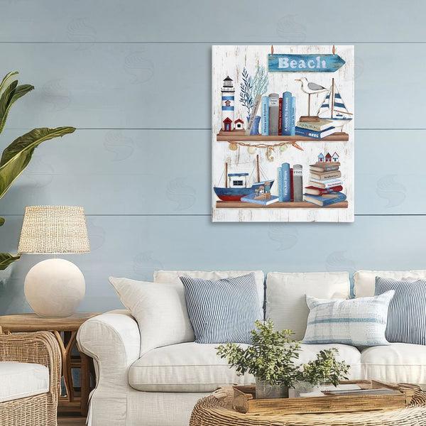Stupell Industries Emma Leach | Nautical Books On Shelf
