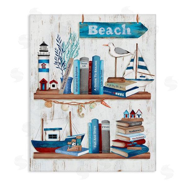 stupell industries Emma Leach | Nautical Books on Shelf