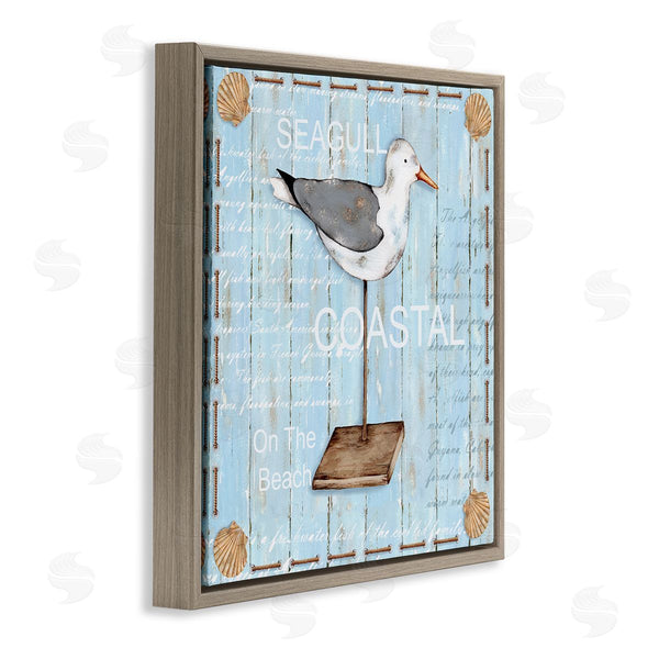 Stupell Industries Emma Leach | Rustic Blue Seagull Wall Art