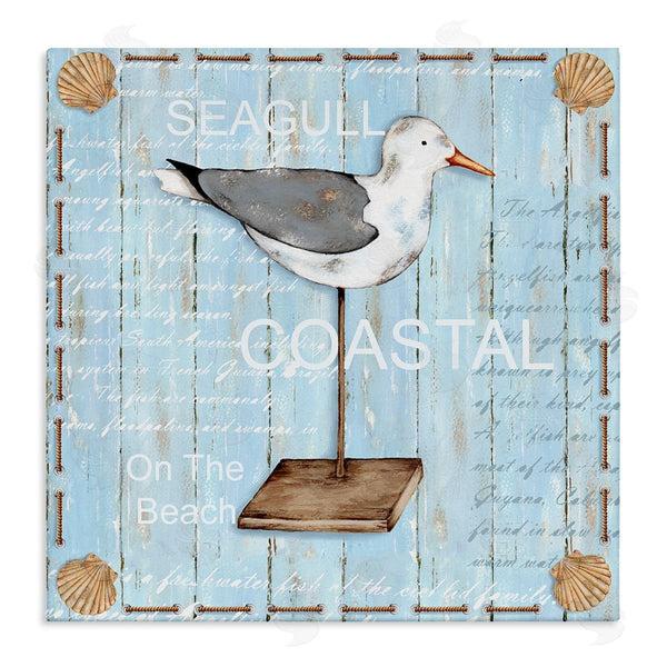 stupell industries Emma Leach | Rustic Blue Seagull Wall Art