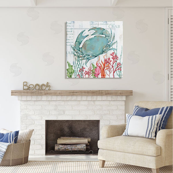 Stupell Industries Emma Leach | Rustic Crab & Coral Wall Art