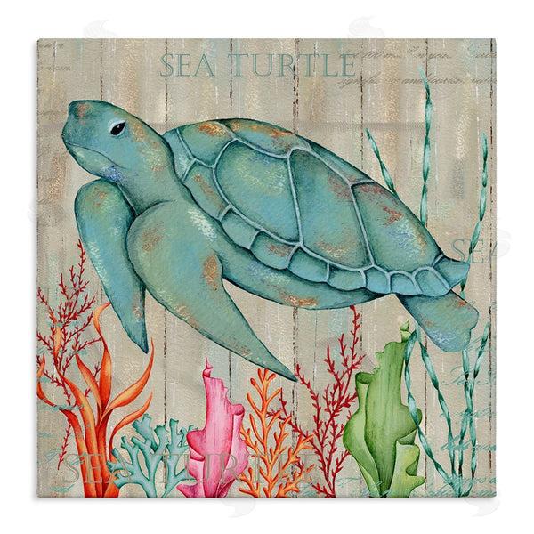 stupell industries Emma Leach | Rustic Sea Turtle Animal Wall Art