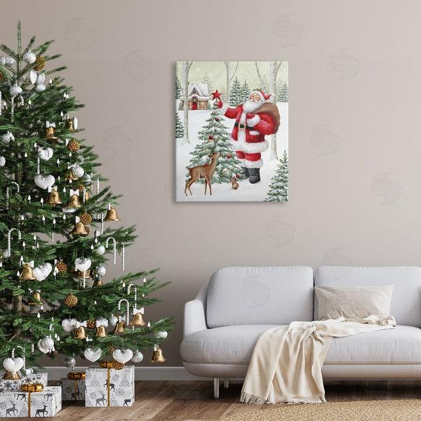 Stupell Industries Emma Leach | Santa & Snowy Cabin Wall Art
