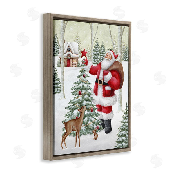 Stupell Industries Emma Leach | Santa & Snowy Cabin Wall Art