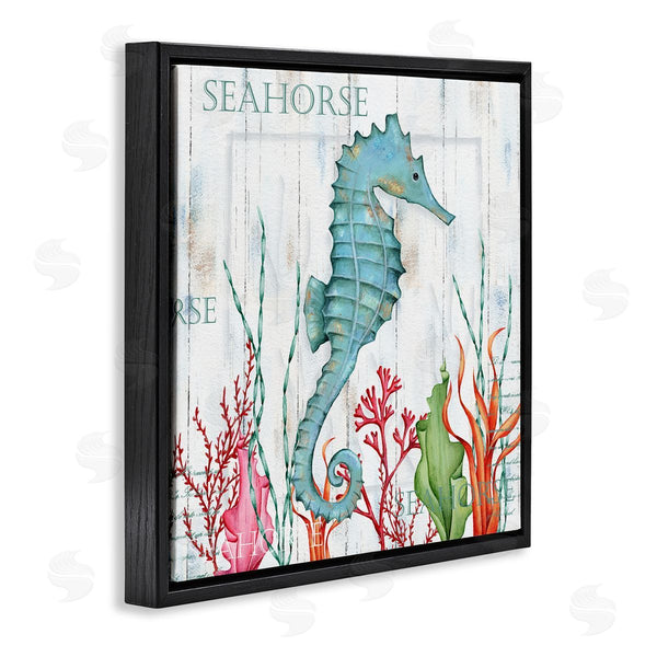 Stupell Industries Emma Leach | Seahorse On Rustic Plank Pattern Wall Art