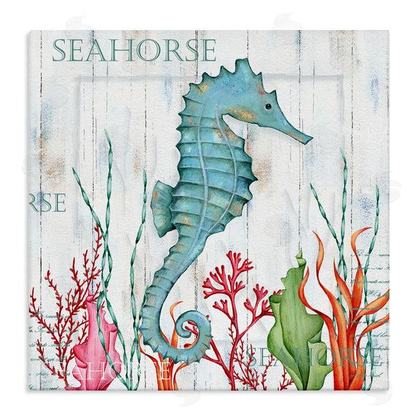 stupell industries Emma Leach | Seahorse on Rustic Plank Pattern Wall Art