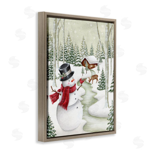 Stupell Industries Emma Leach | Snowman On Snowy Path Wall Art