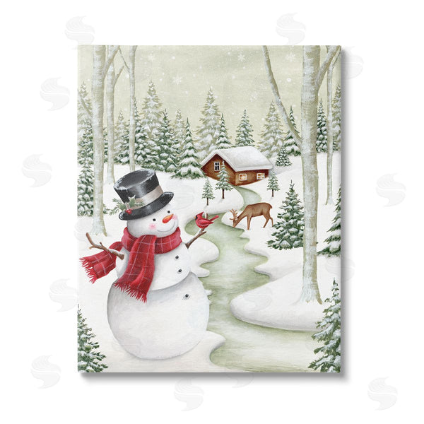 stupell industries Emma Leach | Snowman on Snowy Path Wall Art