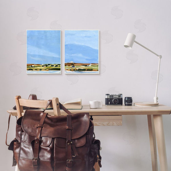 Stupell Industries Emma Scarvey | Abstract Seaside Town Landscape Wall Art