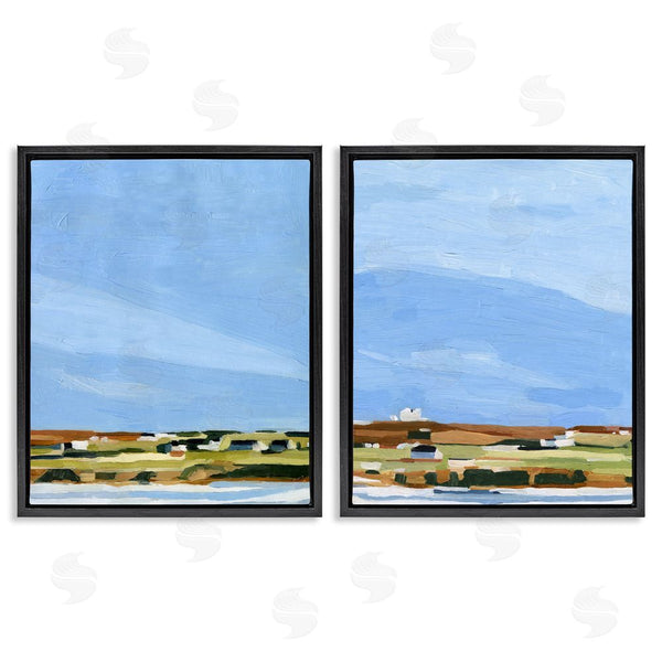 Stupell Industries Emma Scarvey | Abstract Seaside Town Landscape Wall Art