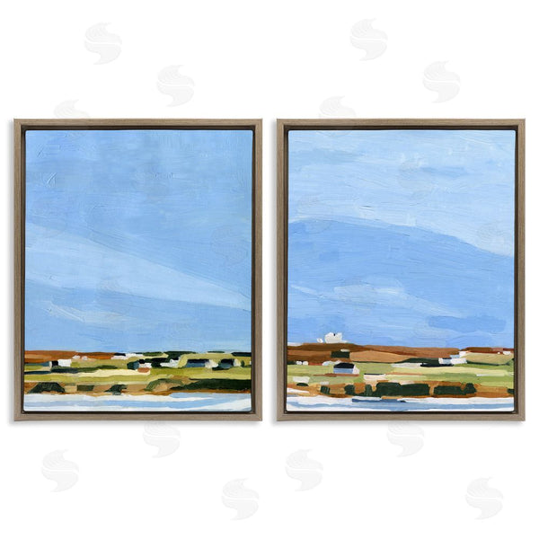 Stupell Industries Emma Scarvey | Abstract Seaside Town Landscape Wall Art